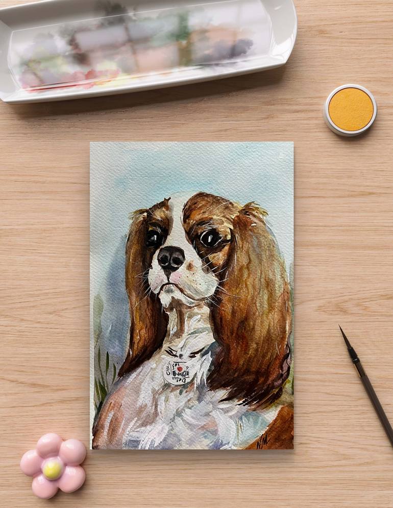 Original Impressionism Dogs Painting by Nataliia Martseniuk