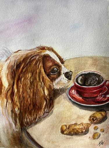 Original Impressionism Dogs Painting by Nataliia Martseniuk