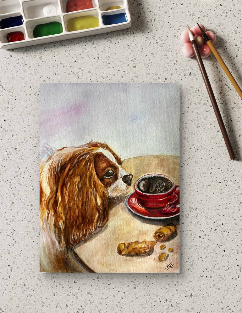 Original Impressionism Dogs Painting by Nataliia Martseniuk