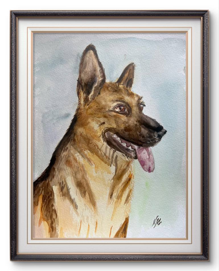 Original Realism Dogs Painting by Nataliia Martseniuk