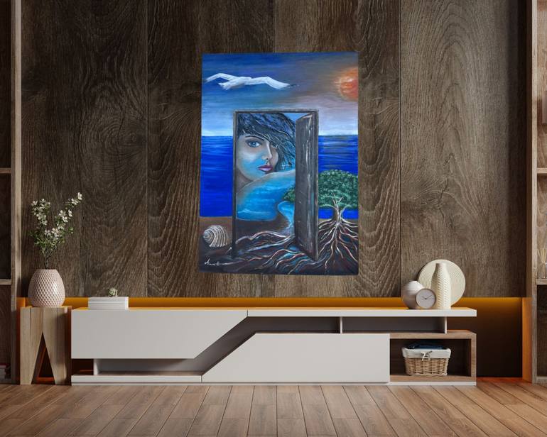 Original Surrealism Abstract Painting by Anna Coppola