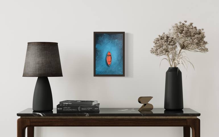 Original Minimalism Boat Painting by Anna Slk