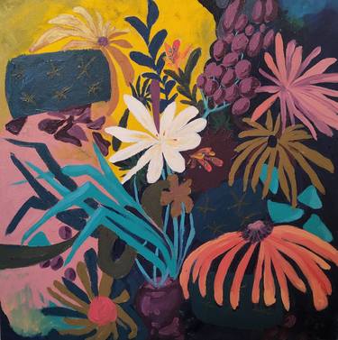 Original Abstract Floral Paintings by Anahid Ypres