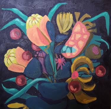 Original Abstract Floral Paintings by Anahid Ypres