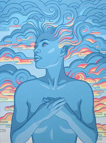 Original Art Nouveau Fantasy Painting by J Eve