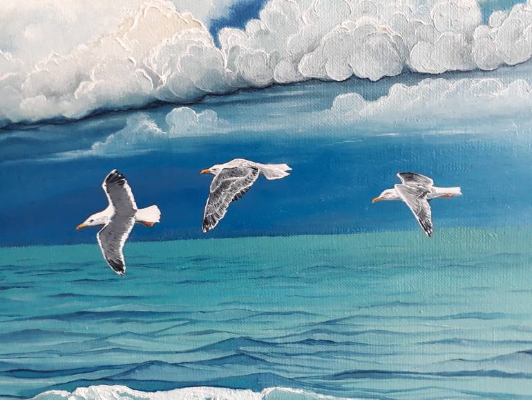 Original Figurative Beach Painting by Franck Steinberg