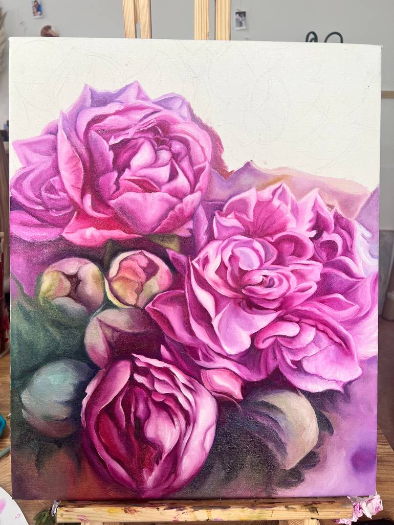 Original Classicism Floral Painting by Ariadna Tunyk