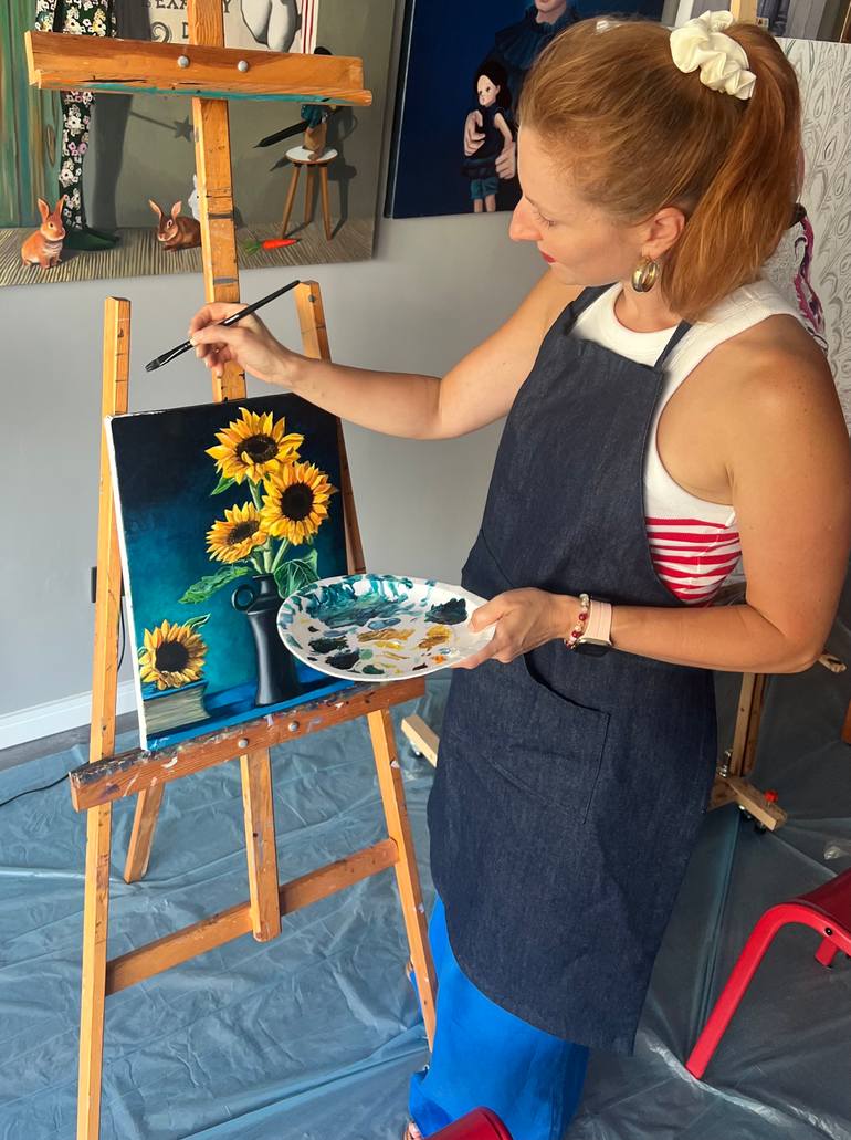 Original Photorealism Floral Painting by Ariadna Tunyk