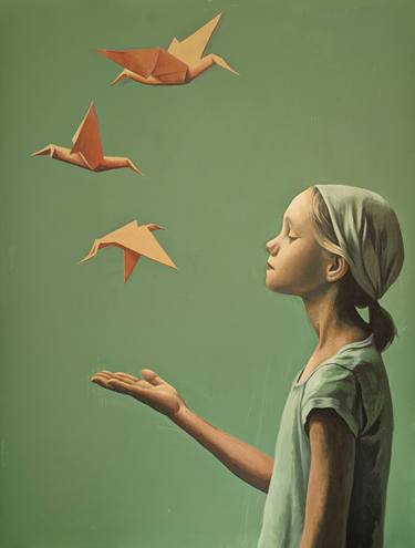 Original Photorealism Children Paintings by Anastasiia Chaikovskaia