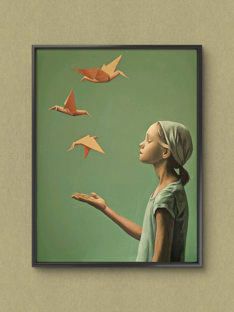 Original Photorealism Children Painting by Anastasiia Chaikovskaia