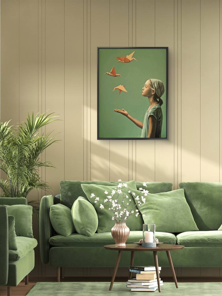 Original Photorealism Children Painting by Anastasiia Chaikovskaia