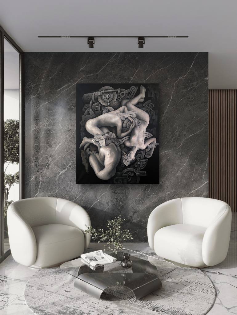 Original Black & White Body Painting by Anastasiia Chaikovskaia