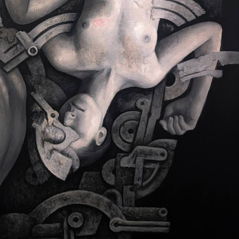 Original Black & White Body Painting by Anastasiia Chaikovskaia