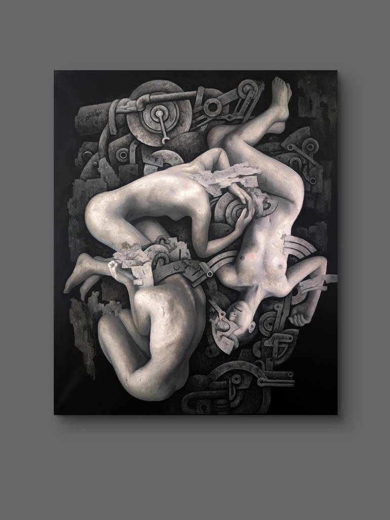 Original Black & White Body Painting by Anastasiia Chaikovskaia