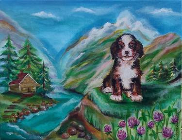Original Classicism Dogs Paintings by Olena Stadnikova
