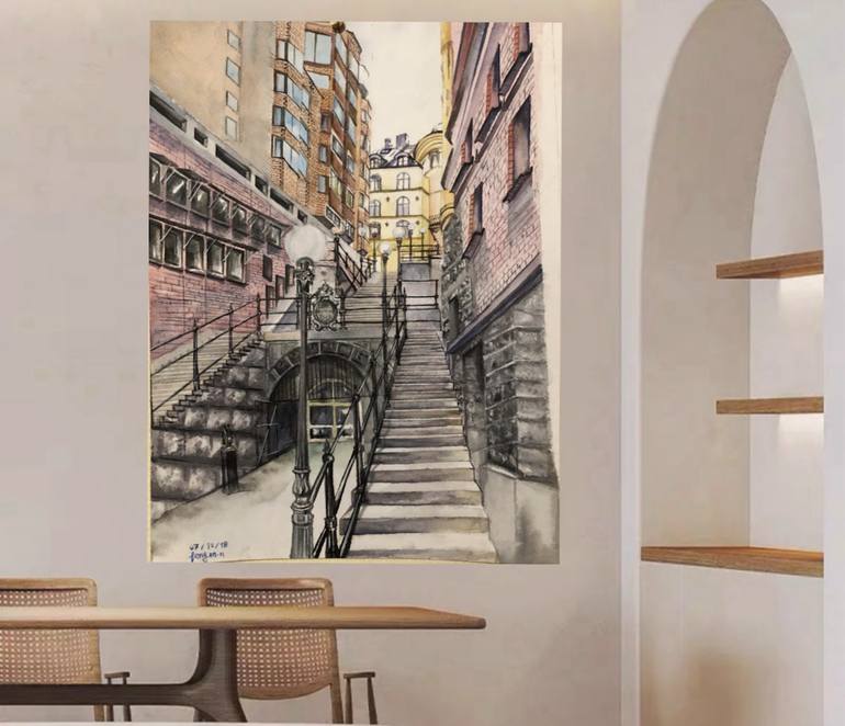 Original Classicism Landscape Painting by Liz Feng