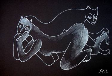 Original Surrealism Erotic Drawings by Elisheva Nesis