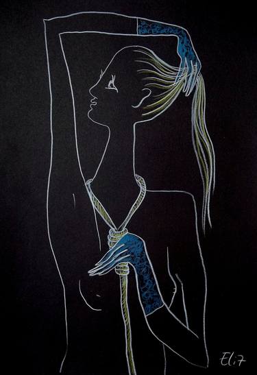 Print of Expressionism Women Drawings by Elisheva Nesis