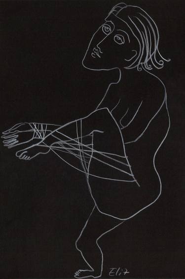 Original Expressionism Nude Drawings by Elisheva Nesis