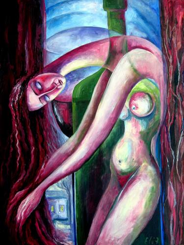 Print of Surrealism Nude Paintings by Elisheva Nesis