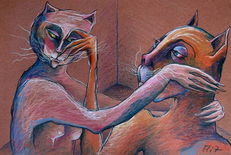 Print of Figurative Love Drawings by Elisheva Nesis