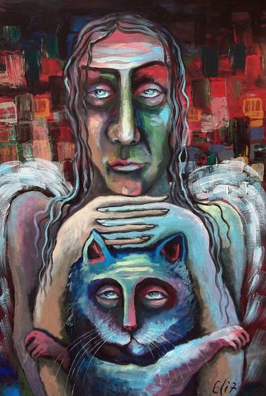 Original Expressionism People Paintings by Elisheva Nesis