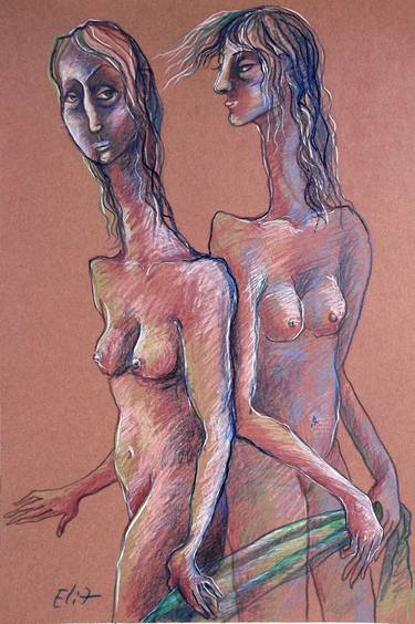Print of Fine Art Nude Drawings by Elisheva Nesis