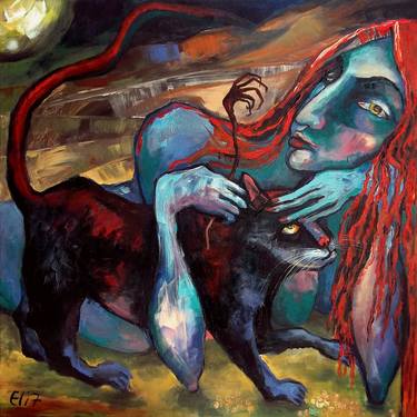 Original Expressionism Women Paintings by Elisheva Nesis