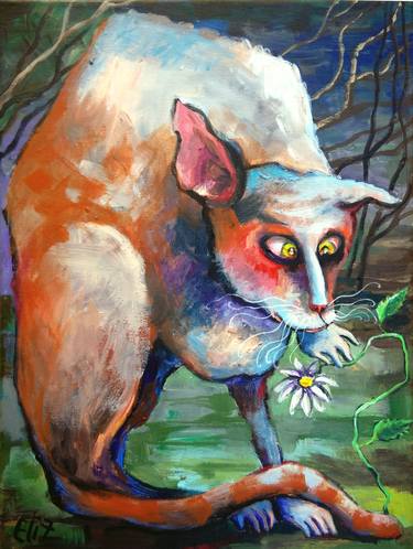 Print of Fine Art Cats Paintings by Elisheva Nesis