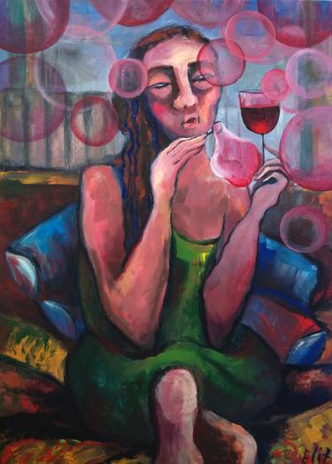 Original Expressionism Women Paintings by Elisheva Nesis