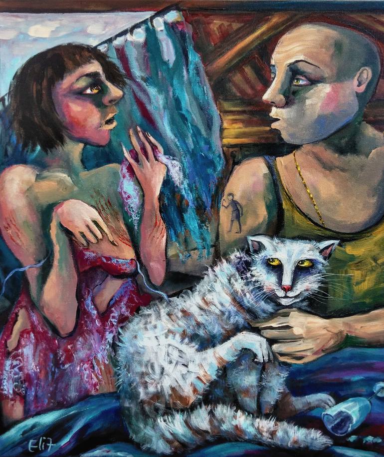JOSEPH the CAT ACCUSED by POTIPHAR'S WIFE - SOLD - Print
