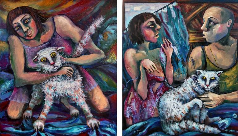 Original Expressionism Animal Painting by Elisheva Nesis