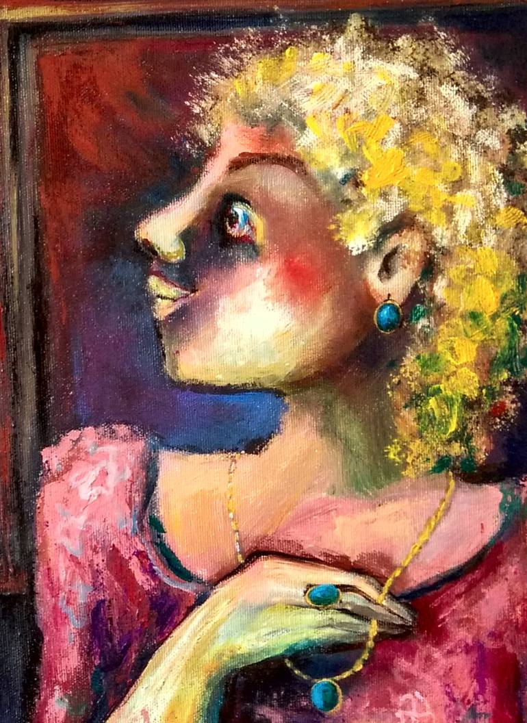 Original Art Deco Women Painting by Elisheva Nesis