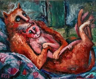 Original Expressionism Animal Paintings by Elisheva Nesis
