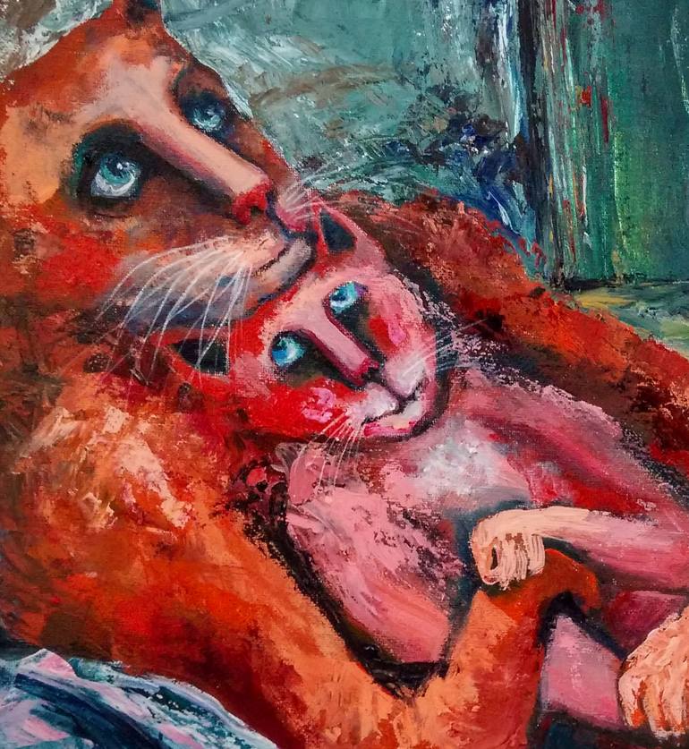 Original Expressionism Animal Painting by Elisheva Nesis