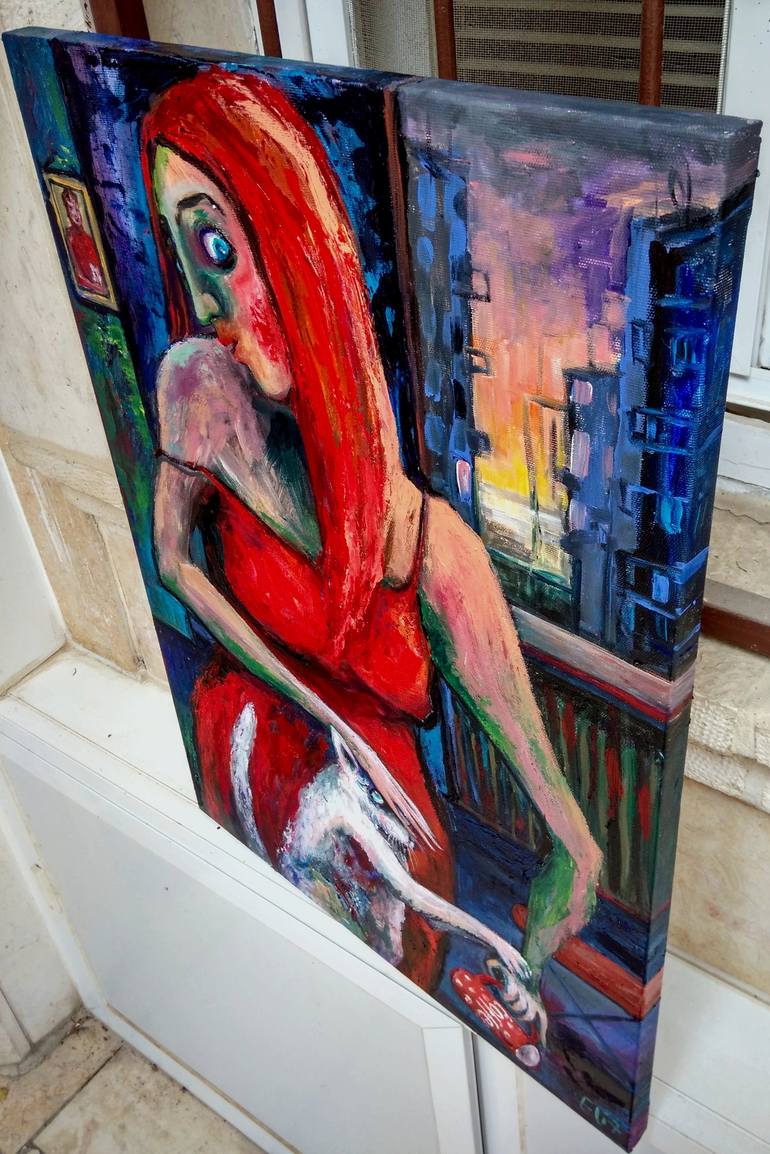 Original Art Deco Women Painting by Elisheva Nesis