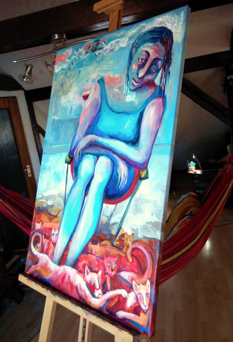 Original Expressionism Women Painting by Elisheva Nesis