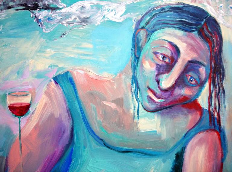 Original Expressionism Women Painting by Elisheva Nesis