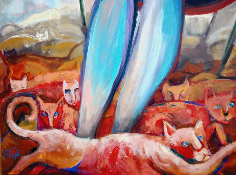 Original Expressionism Women Painting by Elisheva Nesis