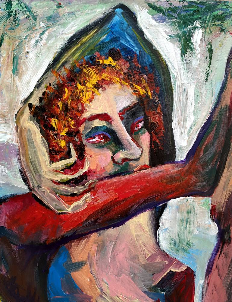 Original Expressionism Nude Painting by Elisheva Nesis