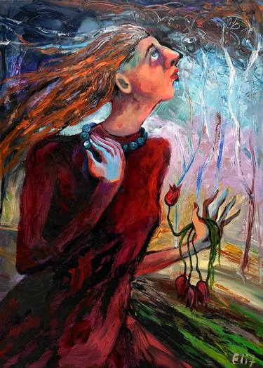 Original Expressionism Women Paintings by Elisheva Nesis