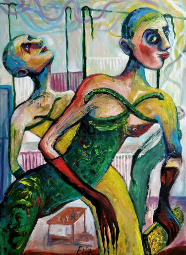 Original Expressionism Women Paintings by Elisheva Nesis