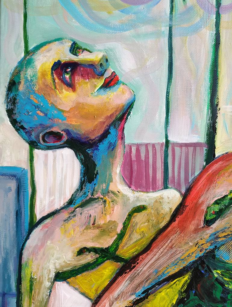 Original Expressionism Women Painting by Elisheva Nesis