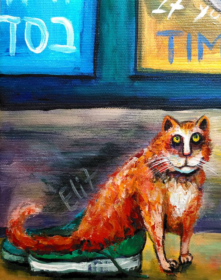 Original Expressionism People Painting by Elisheva Nesis