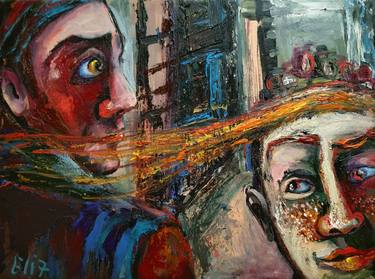 Original Expressionism People Paintings by Elisheva Nesis