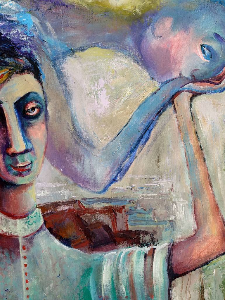 Original Expressionism Women Painting by Elisheva Nesis