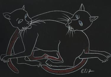 Original Expressionism Animal Drawings by Elisheva Nesis