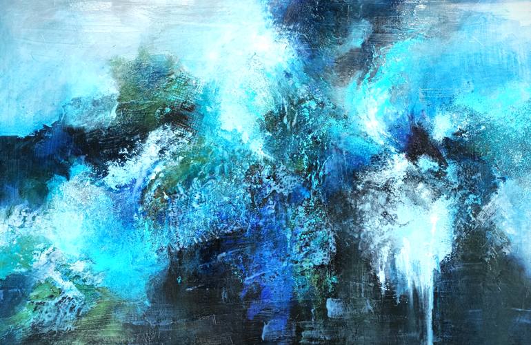 Original Abstract Painting by Christiane Hess  Abstract Art on Canvas  SUBMERSION