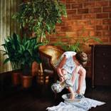 Woman washing her feet by Jesus Sanchez Alba