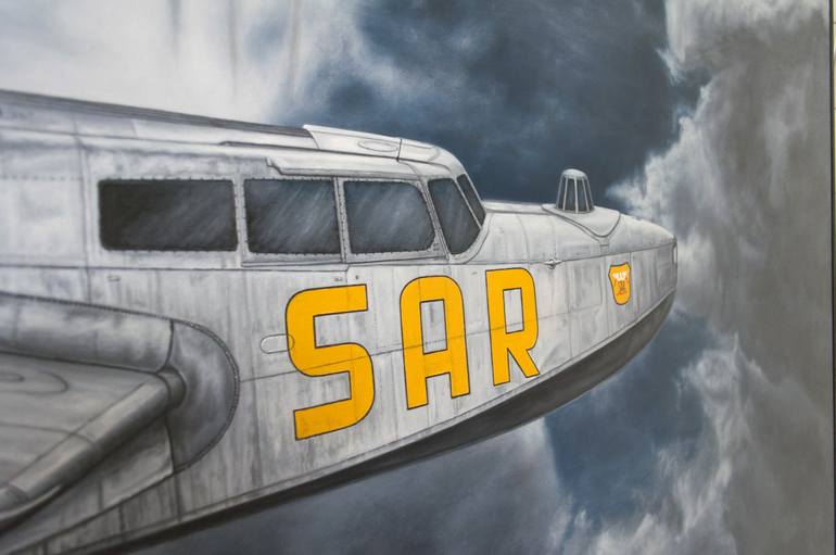 Original Airplane Painting by Jesus Sanchez Alba